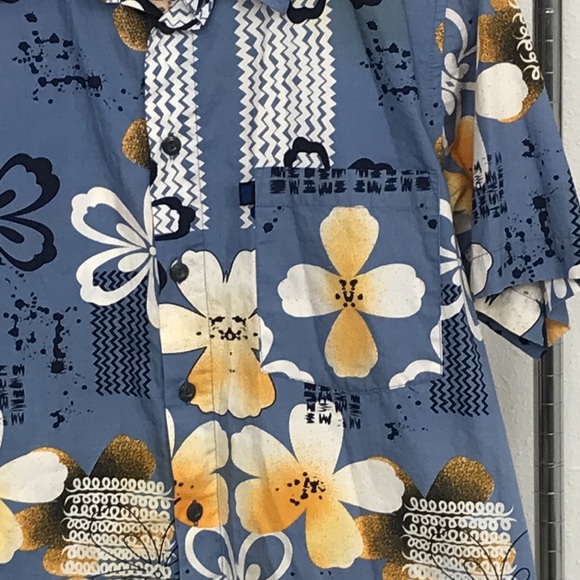 Pineapple Connection MES Sz S 100% Cotton Short Sleeve Button Down Shirt - Picture 8 of 10